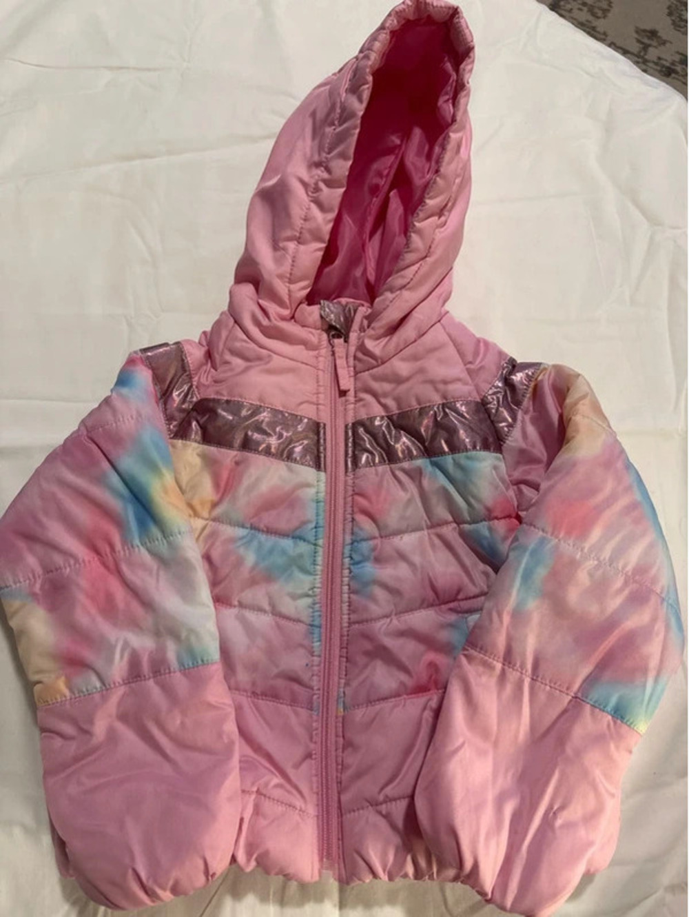 Rothschild Pink Puffer Jacket With Hood Trendy Pastel 4T